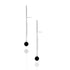 HSU "COLOUR" Black Onyx Sterling Silver long Extend Swing Earring (C22)
