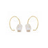 HSU 18-Karat Yellow Gold Freshwater Pearls Wire Drawing Forging Half Circle Earring  (MM)(F)