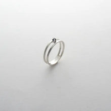 Blue Sapphire Sterling Silver Double Ring