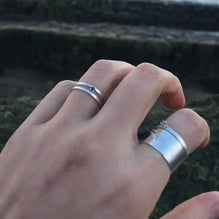 Emerald Sterling Silver Narrow Ring