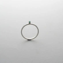 Emerald Sterling Silver Narrow Ring