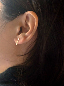 HSU 18-Karat Yellow Gold Forging Line Earrings (FW)