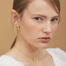 HSU One or Two  Gold plated Sterling Silver Rectangular Bar Pearl Earring (MM)