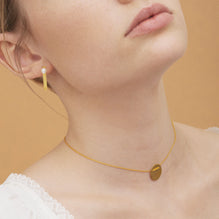 HSU One or Two  Gold plated Sterling Silver Rectangular Bar Pearl Earring (MM)