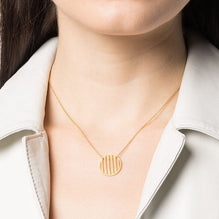 HSU Flowing Sterling Silver Gold-Plated Flowing Pattern single circle pendant necklace
