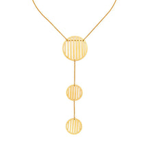 HSU Flowing Sterling Silver Gold-Plated Flowing Pattern triple circle pendant necklace
