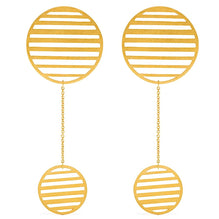 HSU Flowing Sterling Silver Gold-Plated Flowing double-circle earrings Hanging Earrings