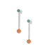HSU "COLOUR" Jasper Sterling Silver One or Two long Bar Two Tones Earring (C22)