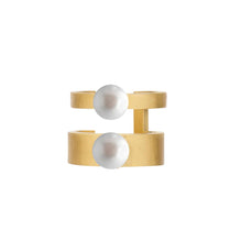 Unfinishing Line pearl sterling silver triple line gold ear cuff  (UL19)