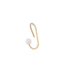 HSU 18-Karat Yellow Gold Akoya Pearl Wire Drawing PaperClip Earring (MM)(F)