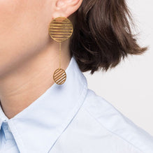 HSU Flowing Sterling Silver Gold-Plated Flowing double-circle earrings Hanging Earrings