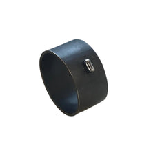 Drawing a circle clear Sapphire sterling silver oxide ring (DC)(W)