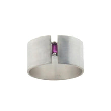 Drawing A Circle sterling silver single Ruby Wide Ring (DCG)(W)