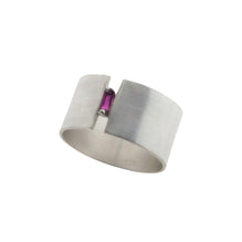 Drawing A Circle sterling silver single Ruby Wide Ring (DCG)(W)