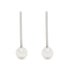Unfinishing Line perspective sterling silver pearl earring  (UL22)