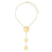 HSU Flowing Sterling Silver Gold-Plated Flowing Pattern triple circle pendant necklace