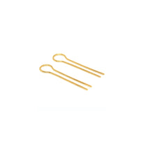 (A) HSU  Minimal Line Swing Gold Plated Silver Earring (MM)